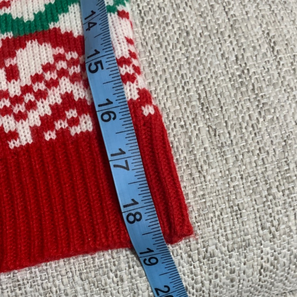 Ugly Christmas Sweater Novelty Llama Santa Fair Isle 3D Pom Pom Size Large - Picture 7 of 8